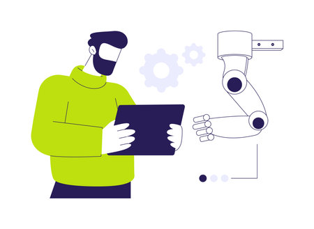 Robotic limb abstract concept vector illustration.のイラスト素材