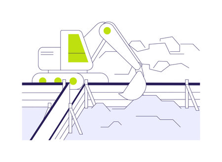 Trenching abstract concept vector illustration.のイラスト素材