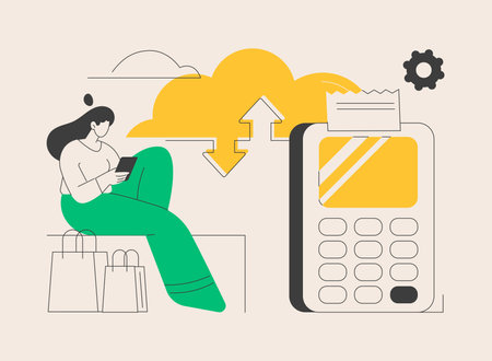 Cloud POS abstract concept vector illustration.のイラスト素材