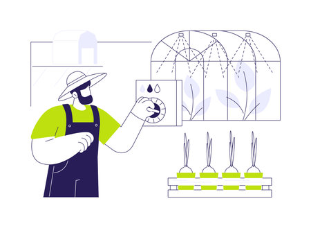 Greenhouse automation abstract concept vector illustration.のイラスト素材