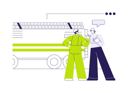 Conventional fire engine abstract concept vector illustration.のイラスト素材