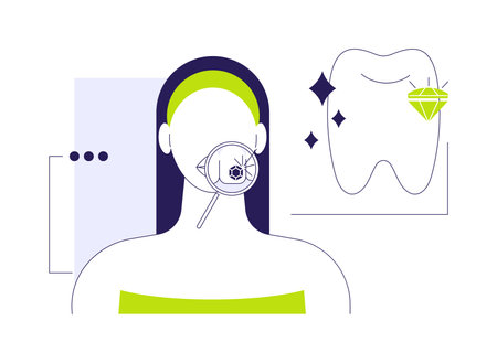 Tooth gems abstract concept vector illustration.のイラスト素材