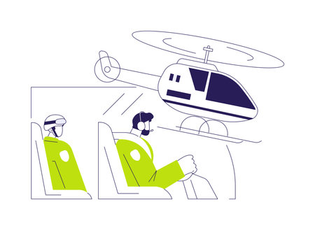Police patrol helicopter abstract concept vector illustration.のイラスト素材