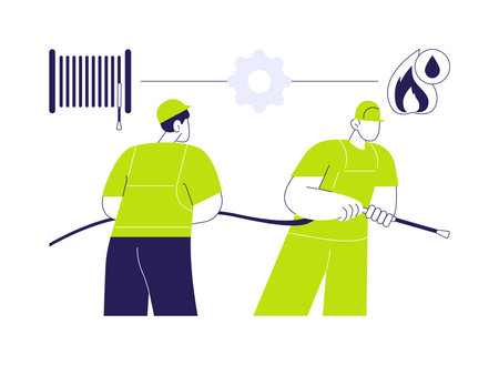 Fire hose abstract concept vector illustration.のイラスト素材