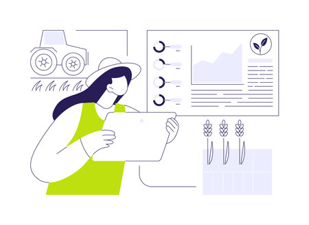 Analytics for crop yield forecast abstract concept vector illustration.のイラスト素材