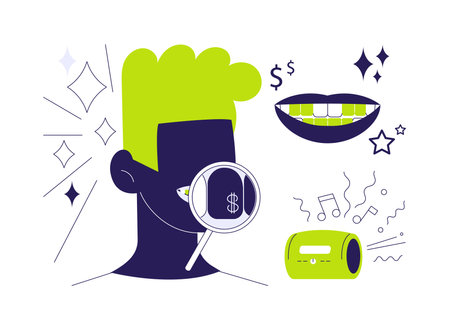 Grillz teeth abstract concept vector illustration.のイラスト素材