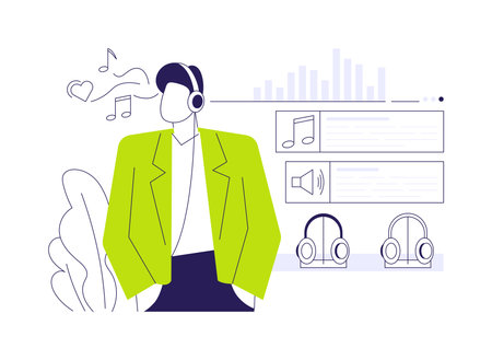 Headphones abstract concept vector illustration.のイラスト素材