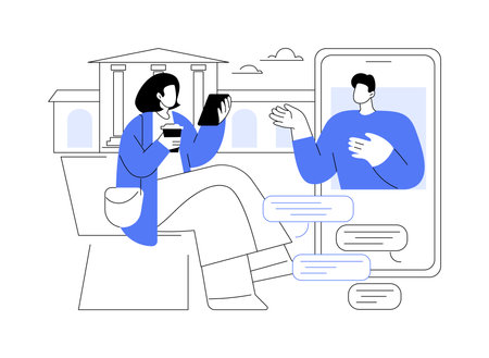 Online socialization isolated cartoon vector illustrations.のイラスト素材