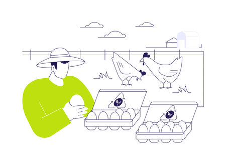 Egg eco packaging abstract concept vector illustration.のイラスト素材