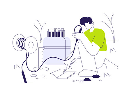 Gathering environmental data abstract concept vector illustration.のイラスト素材