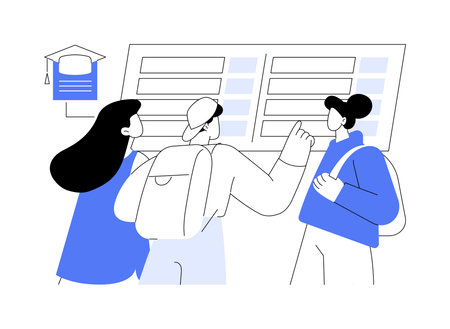 Checking schedule isolated cartoon vector illustrations.のイラスト素材