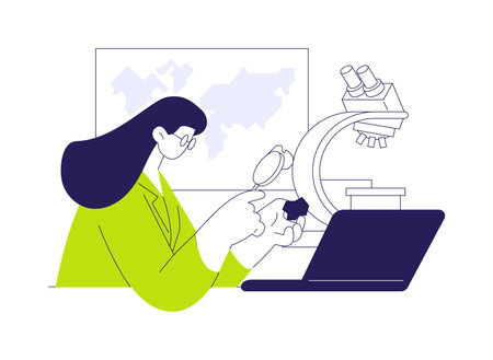 Collect and test geological samples abstract concept vector illustration.のイラスト素材