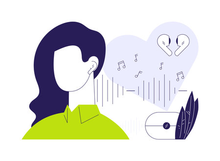 Wireless earbuds abstract concept vector illustration.のイラスト素材