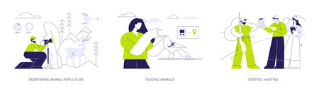 Wildlife biologist abstract concept vector illustrations.のイラスト素材