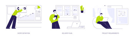 IT business analysis abstract concept vector illustrations.のイラスト素材