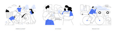 Care for environment isolated cartoon vector illustrations seのイラスト素材