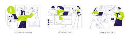 Business analysis in IT company abstract concept vector illustrations.のイラスト素材
