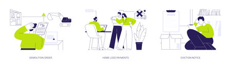 Real estate legal procedures abstract concept vector illustrations.のイラスト素材