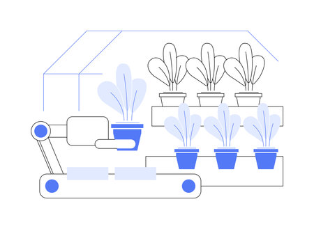 Robotic greenhouse isolated cartoon vector illustrations.のイラスト素材