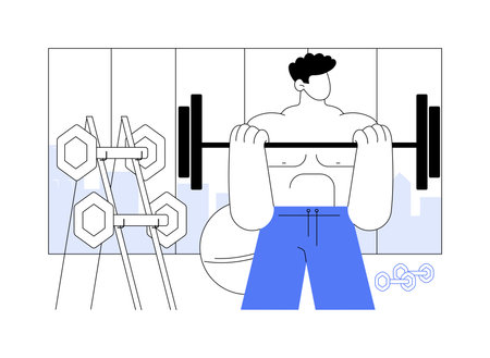 Weight lifting isolated cartoon vector illustrations.のイラスト素材