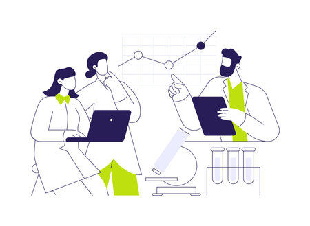 Data analysis for the scientific research abstract concept vector illustration.のイラスト素材