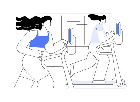 Treadmill isolated cartoon vector illustrations.のイラスト素材