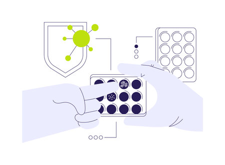 Develop antiviral treatment abstract concept vector illustration.のイラスト素材