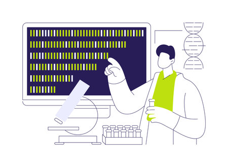Gene sequencing abstract concept vector illustration.のイラスト素材