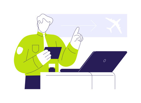 Airport customs abstract concept vector illustration.のイラスト素材