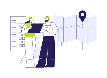 Construction site selection abstract concept vector illustration.のイラスト素材