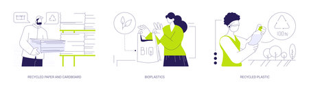 Sustainable packaging abstract concept vector illustrations.のイラスト素材
