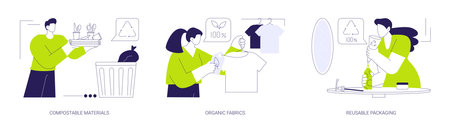 Biodegradable materials abstract concept vector illustrations.のイラスト素材