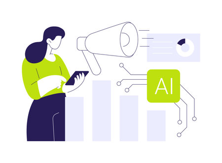 AI-Powered Predictive Marketing Insights abstract concept vector illustration.のイラスト素材
