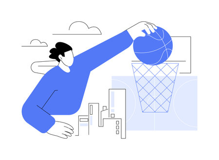 Solo basketball drills isolated cartoon vector illustrations.のイラスト素材
