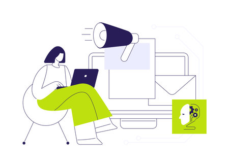 AI-Personalized Marketing Messaging abstract concept vector illustration.のイラスト素材