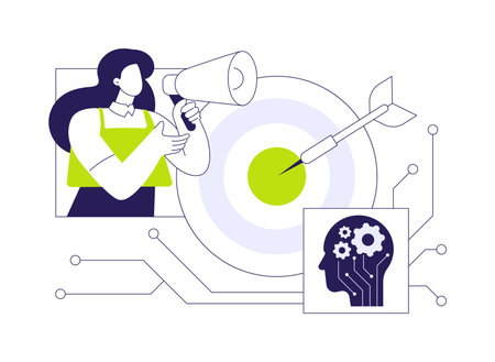 AI-Driven Targeted Marketing Strategies abstract concept vector illustration.のイラスト素材