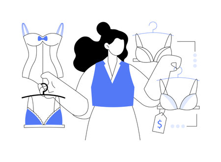Lingerie shop isolated cartoon vector illustrations.のイラスト素材