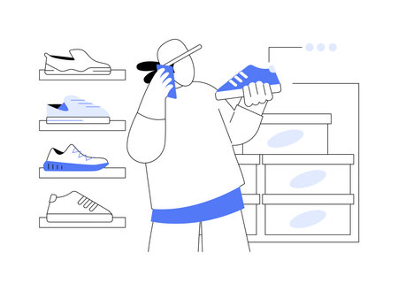 Shoe shop isolated cartoon vector illustrations.のイラスト素材