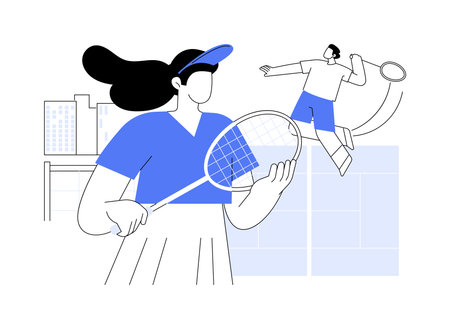Tennis court isolated cartoon vector illustrations.のイラスト素材