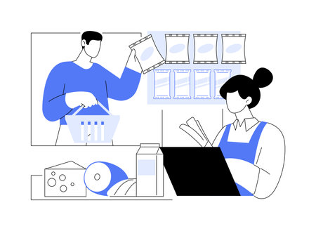 Check out counter isolated cartoon vector illustrations.のイラスト素材