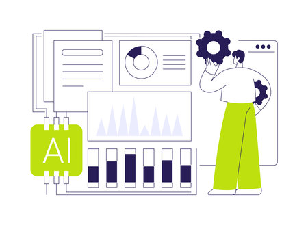 AI-Enhanced Compliance and Regulatory Reporting abstract concept vector illustration.のイラスト素材