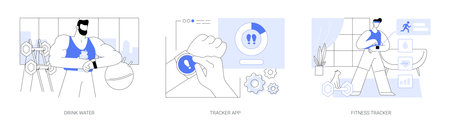 Fitness bracelet isolated cartoon vector illustrations seのイラスト素材
