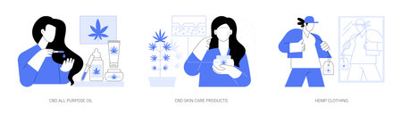 Cannabis beauty products isolated cartoon vector illustrations seのイラスト素材