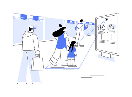 Shop traffic analysis isolated cartoon vector illustrations.のイラスト素材