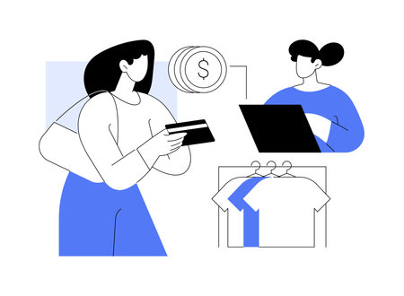 Paying by credit card isolated cartoon vector illustrations.のイラスト素材