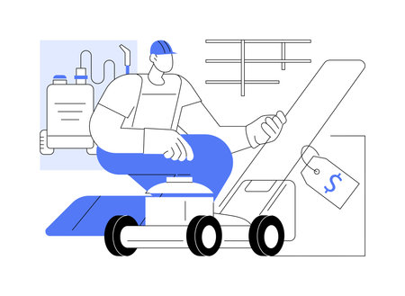 Garden machinery isolated cartoon vector illustrations.のイラスト素材