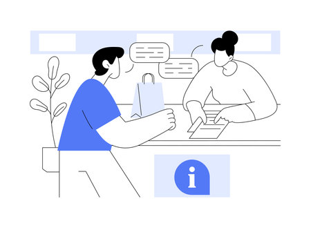 Store information counter isolated cartoon vector illustrations.のイラスト素材