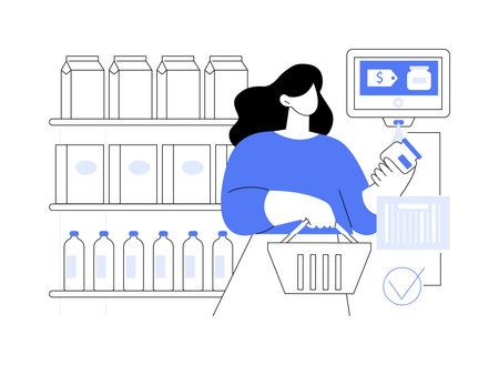 Price checker isolated cartoon vector illustrations.のイラスト素材