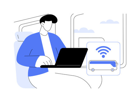 Wi-Fi hot spot isolated cartoon vector illustrations.のイラスト素材