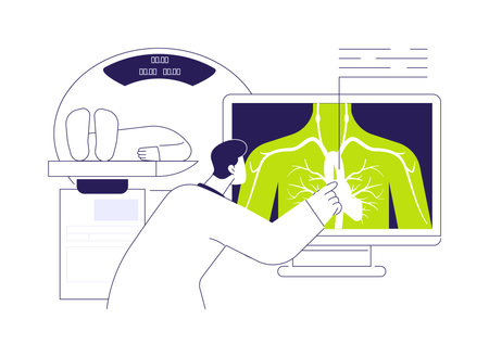 Cardiac MRI abstract concept vector illustration.のイラスト素材